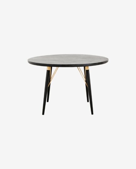 Nordal - LUVUA spisebord, rund - sort træ - Ø120 Ã H76 cm